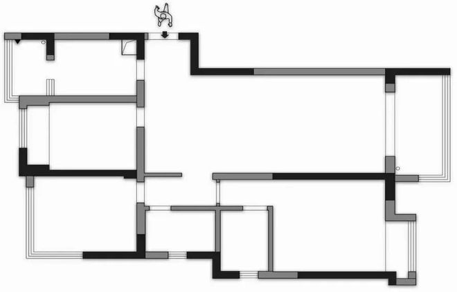 80㎡精装房改造地台+半开放式书房全屋智能系统提升空间格调(图2)